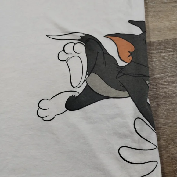Hanna Barbera Tom and Jerry Chase Long Sleeve T-Shirt Size Large Double Sided - Picture 11 of 15